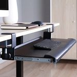 ALLSORTSOUTLET Keyboard Tray ASO-KBT | Under Desk Platform for Keyboard and Mouse | Clamp On Keyboard Drawer | Sliding Pull-Out Tray | Easy Assembly Ergonomic Workstation Solution