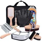 Harrison Howard Horse Grooming Kit 10-Piece with Storage Case Horse Brushes for Grooming Horse Grooming Supplies