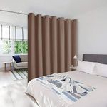 NICETOWN Sound Insulation Wall Dividers for Rooms, Room Divider Curtain Screen Partition, Thermal Blackout Patio Door Curtain Panel, Sliding Door Insulated Curtain, Cappuccino, 8.3ft Wide x 12ft Long