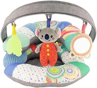 Infantino 3-in-1 Tummy Time, Sit Support & Mini Gym - Removable Toy Arch - Musical Koala Pal, Soothing Leaf Teether & Peek-and-See Mirror - for Babies, 0M+