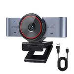 EMEET C960 Ultra 4K Webcam for Mac & PC, 1/1.5" Large Sensor, Metal Body, 0.2s Autofocus, DRC, Whiteboard Mode, Built-in Privacy Cover, 2 Mics, for Meetings, Streaming & Content Creation, Space Gray