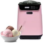 Whynter 1.28 Qt. Upright Automatic Ice Cream Maker Machine with Built-in Compressor, LCD Digital Display & Timer, No Pre-Freezing, ICM-128BPS, Black/Pink