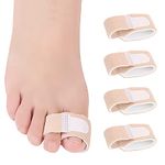 DIODUODA Broken Toe Wraps(4 Pcs) Toe Straightener, Padded Bandage Hammer Toe Corrector, Hammer Toe Splint, Toe Bandages Protectors Braces, for Correcting Hammer Toes, Broken Toes, Bent Toes, Curled Toes, and Overlapping Toes