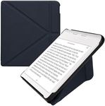 kwmobile Origami Case Compatible with Kobo Libra Colour Case - Slim PU Leather Cover with Stand - Dark Blue