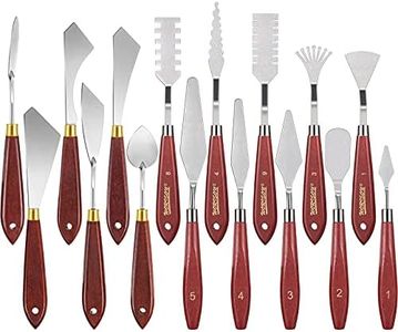 16 Pieces Painting Knife Set Stainless Steel Palette Knife Set Painting Mixing Scraper Pallet Knife Spatula Knife with Wooden Handle for Oil Painting Accessories Acrylic Color Mixing Supplies