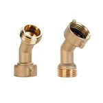 Camco 45-Degree Camper/RV Water Hose Elbow | Eliminate Hose Kinking and Strain | Features 2 Grippers for a Watertight Seal & Made of Forged Brass | 2-Pack (22607)