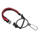 PATIKIL Water Bottle Holder, Paracord Handle Carrying Lanyard Strap Carrier with Ring for 12oz to 64oz Wide Mouth Bottles, Red, Black