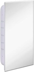 Hamilton Hills 16x26 inch White Recessed Medicine Cabinet with Mirror | Beveled Medicine Cabinet Organizer with Shelves | Farmhouse Wall Mounted Hanging Rectangular Bathroom Cabinet