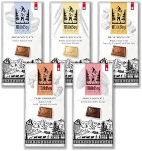 Milkboy Swiss Gourmet Milk Chocolate Bars - Dark Chocolates - White Chocolate Bar - Premium Handmade Chocolate Variety - Kosher - GMO Free - Chocolates Candy - 5 Pack