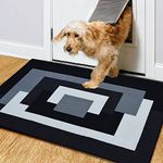 PHP Beautiful Geometric Pattern Area Rugs for Bedroom Living Room - Thick Non Slip Geometric Indoor use Carpet Area Rug for Hallway, 120 x 170 cm, Black Grey