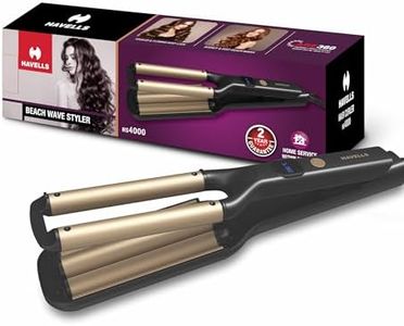 Havells Beach Wave Styler with Ceramic Coated Barrel | Adjustable Temperature Settings with Temperature Control | 360° Swivel Cord with Hanging Loop |2 Years Manufacturer Warranty | HS4000 (Black)