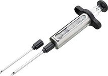 KitchenCraft MCINJSS Masterclass Meat Injector for Adding Flavour Marinades, Herbs, Seasoning and Sauces, Stainless Steel, Silver/Black