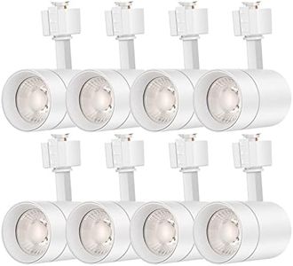 FLSNT LED Track Lighting Heads for Juno Track, 75W Equivalent Dimmable LED Track Light Heads, 12W 24° LED Spotlight Light, CRI90, 800LM, 3000K Soft White, White, 8 Pack