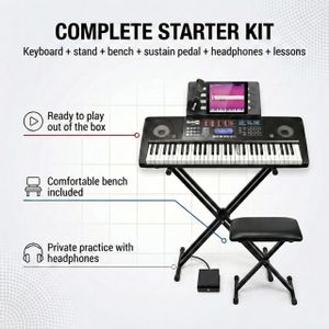 RockJam 61-Key Keyboard Piano – Portable Digital Music Instrument