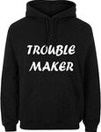 Bhains Ki Ankh Women Casual Trouble Maker Printed Sweatshirt & Hoodie (WOMN-BLK-HODIE-TRBLE-Maker-S)