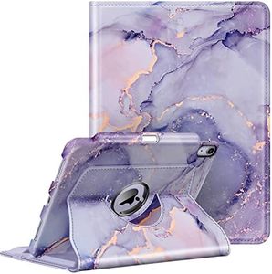 Fintie Rotating Case for iPad Air 11-inch M2 (2024), iPad Air 5th Generation (2022) / Air 4th Gen (2020) 10.9 Inch with Pencil Holder - 360 Degree Rotating Protective Stand Cover, Lilac Marble