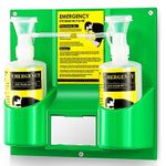 CGOLDENWALL Portable Eye Wash Station Wall Mounted Eyewash Station Emergency Eye Wash Kit, 16.09oz per Eyewash Bottle, No Eyewash Solution, with a Free Eyewash Sign