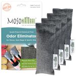 MOSO NATURAL Unscented Mini Air Purifying Granule Bag Shoe Deodorizer. Odor Eliminator For Gym Bags, Sneakers And Sports Gear Charcoal Color 2 Pack