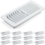 Retisee 12 Pcs Floor Vent Covers 4 x 10" Floor Register Heavy Duty Walkable Plastic Vent Cover with Easy Adjust Air Supply Lever for Home, White