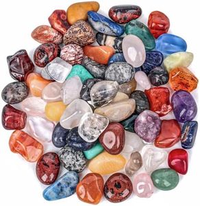 FUTUREPLUSX 1LB Quartz Stones Assorted, 0.4-0.8inch Natural Rocks Tumbled Gemstones Tumbled Chips for Home Decoration Vases Reiki Meditation