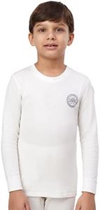 U.S. POLO ASSN. Boy's Crew Neck Long Sleeve IKWA Thermal T-Shirt - Pack of 1 (Ecru S)