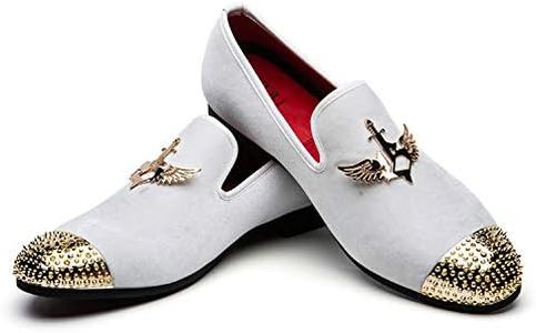 JITAI Men's Penny Slip-On Leather Lined Loafer Luxury White Men Shoes, White/02, 8 US