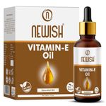 Newish Vitamin E Oil for Hair, Skin & Massage – 30ml | Pure & Natural | Moisturizer for Face, Scalp & Body | Non-Sticky & Fast Absorbing | Hair Growth & Skin Nourishment