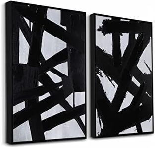 Zessonic Black And White Abstract Wall Art - Black Painting Stroke Graffiti Artwork for Living Room, Bedroom, Office Decor,16" x 24" x 2