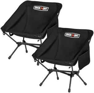 Overmont Ultralight Portable Camping Chair- Lightweight Folding Backpacking Chair, Support up to 330Lbs Compact Beach Chair for Adults with Carry Bag for Backpack Hiking Fishing Outdoor Camp Travel