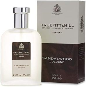 Truefitt & Hill Luxury Cologne - Sandalwood - Premium Long-Lasting Sandalwood and Cedarwood Men's Fragrance Presented in a Beautifully Etched Traditional Atomizer Bottle - 3.38 oz.