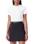 Calvin Klein Jeans Women Mini Skirt Logo Waistband Milano , Black (Ck Black), L