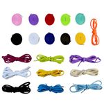 TXMLXY Colored Shoe Laces Set of 20 Pairs, 47 Inches, 10 Flat and 10 Round, for Sneakers, Skate Shoes, Basketball Shoes, Multicolor, L