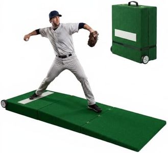 Efficraft Portable Foldable Baseball Pitching Mound with Turf & Wheels, 86INCH