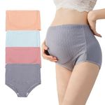 AUTUCAU Maternity Cotton Underwear High Waist Adjustable Pregnancy Seamless Soft Hipster Panties Over Bump 4-Pack