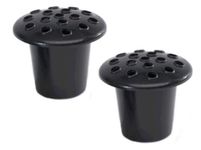 PACK OF 2 Black Memorial Grave Vase with Lids | Grave Flower Vase Cemetery Pot | Cemetery Decorations | Round Grave Vase Insert With Lid