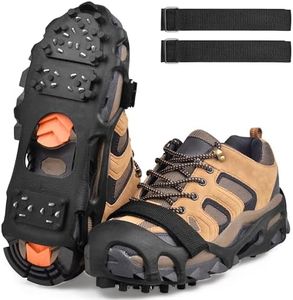 Ice Cleats Snow Traction Cleats,Crampons Ice Cleats for Shoes and Boots Men Women,Non Slip Ice Shoes Grippers Walk Traction Cleats 28 Studs for Snow Ice Hiking Walking Fishing