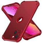 ORETECH 360 Shockproof iPhone 13 Case, with [2 x Tempered Glass Screen Protector][Camera Protection][Military Grade Protective] Full Body Thin Slim Fit Rubber Bumper iPhone 13 Phone Case Cover - Red