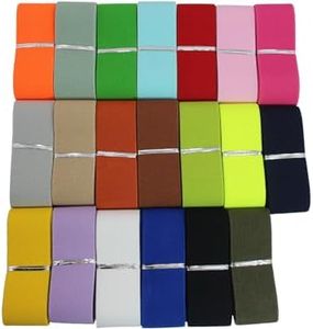 1.5inch Wide Colored Elastic Band for Sewing 20 Yards Double-Side Heavy Stretch High Elasticity for Belts Double-Side Twill Woven Elastic Band for Pants Waistband-Wigs-DIY Crafts & Projects