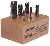 Kodiak Cutting Tools F6-78KG-DBQ3 USA Made Micrograin Carbide End Mill Set, ALTiN Coated, 1/8" to 1/2", 4 Flute (Pack of 6)