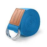 voidbiov D-Ring Buckle Yoga Strap 1.85 or 2.5M, Durable Cotton Adjustable Belt Perfect for Holding Poses, Improving Flexibility and Physical Therapy Blue