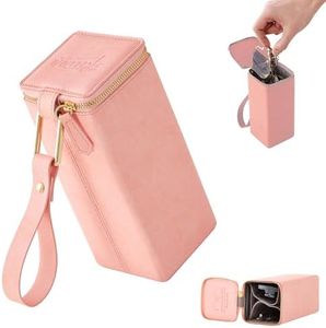 cloudever Sunglasses Travel Case Organizer Hangable for Men Women, Eyeglasses Foldable Storage Organizer(Pearl Pink)