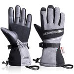 KINGSBOM Waterproof Ski & Snow Gloves, 3M Thinsulate Winter Warm Touch Screen Snowboard Gloves for Men & Women