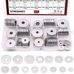 DYWISHKEY 220Pieces 15 Sizes Large Fender Washer Assortment Kit, 304 Stainless Steel (M3 M4 M5 M6 M8 M10 M12)