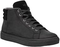 UGG Men's Baysider High Weather Sneaker, Black Tnl Leather, 15