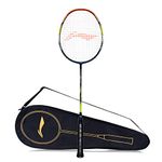 Li-Ning G-Force Superlite 3900 Carbon Fiber Unstrung Badminton Racket with Full Cover (Black/Gold), G4