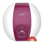 V-Guard Pebble Shine Geyser 15 Litre Wall Mount Water Heater For Home With Rust-Proof Abs Body|5 Star Rating|Vitreous Enamel Tank Coating|Free Pan India Installation&Connection Pipes|White-Grape