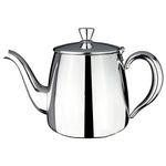 Café Olé PT-035 Premium Tea Pot, 18/10 Stainless Steel, Mirror Polished, 35oz, Stay Cool Hollow Handles, Perfect Pour Spout, Silver, 32oz