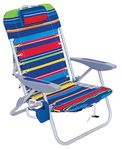 Rio Beach 4-Position Backpack Lace-Up Suspension Folding Beach Chair, Multi Stripe