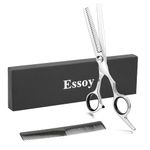 ESSOY Professional Thinning Shears Hair Cutting Teeth Scissors(6.7-Inches),Stainless Steel Haircut Scissor with Fine Adjustment Screw for Home Salon,Barber Hairdressing Scissor for Women Men Kids