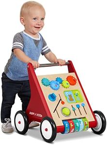 Radio Flyer Classic Push & Play, Toddler Walker with Activity Play, Ages 1-4, Red Walker Toy